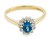 9ct gold Blue Topaz / Diamond Cluster Ring size J½