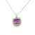 9ct white gold Amethyst / Diamond Pendant with chain