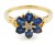 9ct gold Sapphire/Diamond Cluster Ring size N