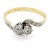 18ct gold & Platinum Diamond 2 stone Ring size O