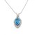 18ct white gold Blue Topaz / Diamond Necklace