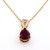 9ct gold Lab grown Ruby / Diamond Pendant with chain