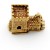 9ct gold church with wedding inside charm
