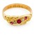 18ct gold Ruby / Diamond 5 stone Ring size M½