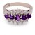 9ct white gold Amethyst and Diamond Cluster Ring size M½
