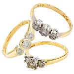 Diamond 3 stone rings