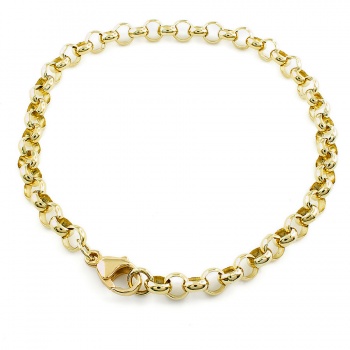 9ct Yellow Gold Oval Belcher Link Bracelet With Etched Links and Garne –  BURLINGTON