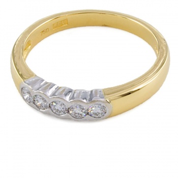 18ct gold Diamond 5 stone Ring size L½