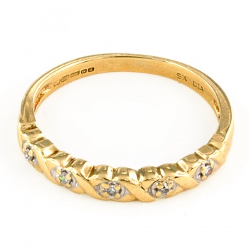 9ct gold Diamond half eternity Ring size K