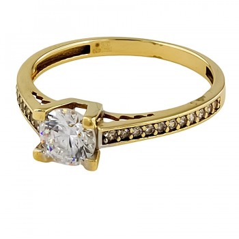 9ct Gold Cubic Zirconia Ring Size N