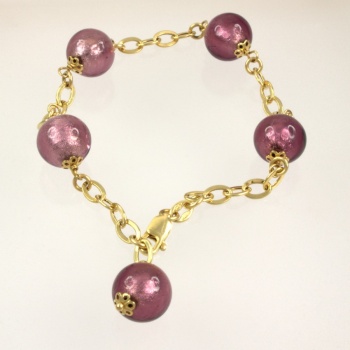 9ct gold Murano Glass unusual Bracelet