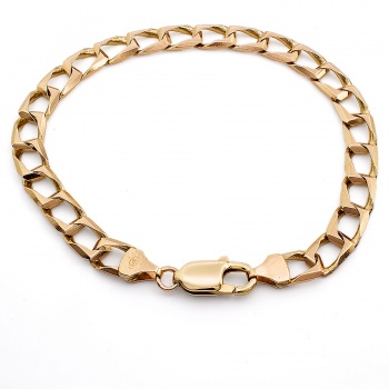 9ct Yellow Gold 9.9mm Metric Curb Chain Bracelet | Buy Online | Free  Insured UK Delivery