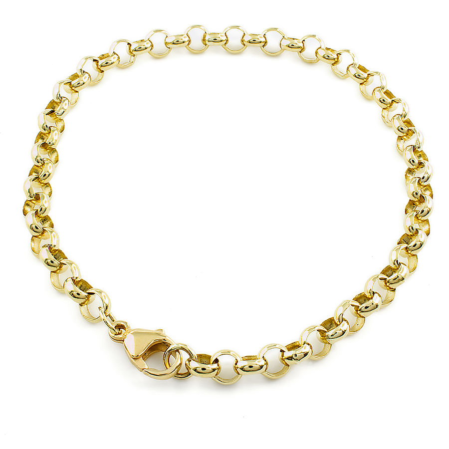 9ct Gold Heavy Belcher Chain Bracelet Mens Gents Solid Yellow Gold 8
