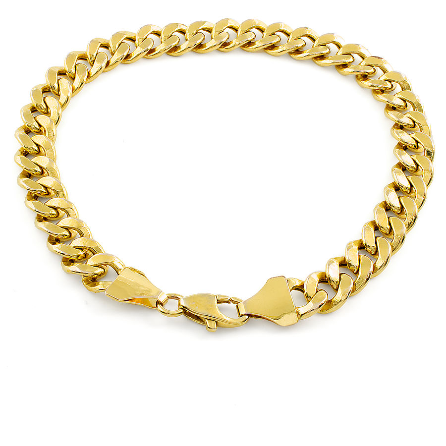8” 8.3mm 14ky gold curb chain bracelet — Vintage Jewelers & Gifts, LLC.