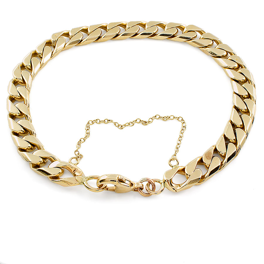 Buy Revere Men's 9ct Gold Plated Sterling Silver Curb Bracelet | Mens  bracelets | Argos