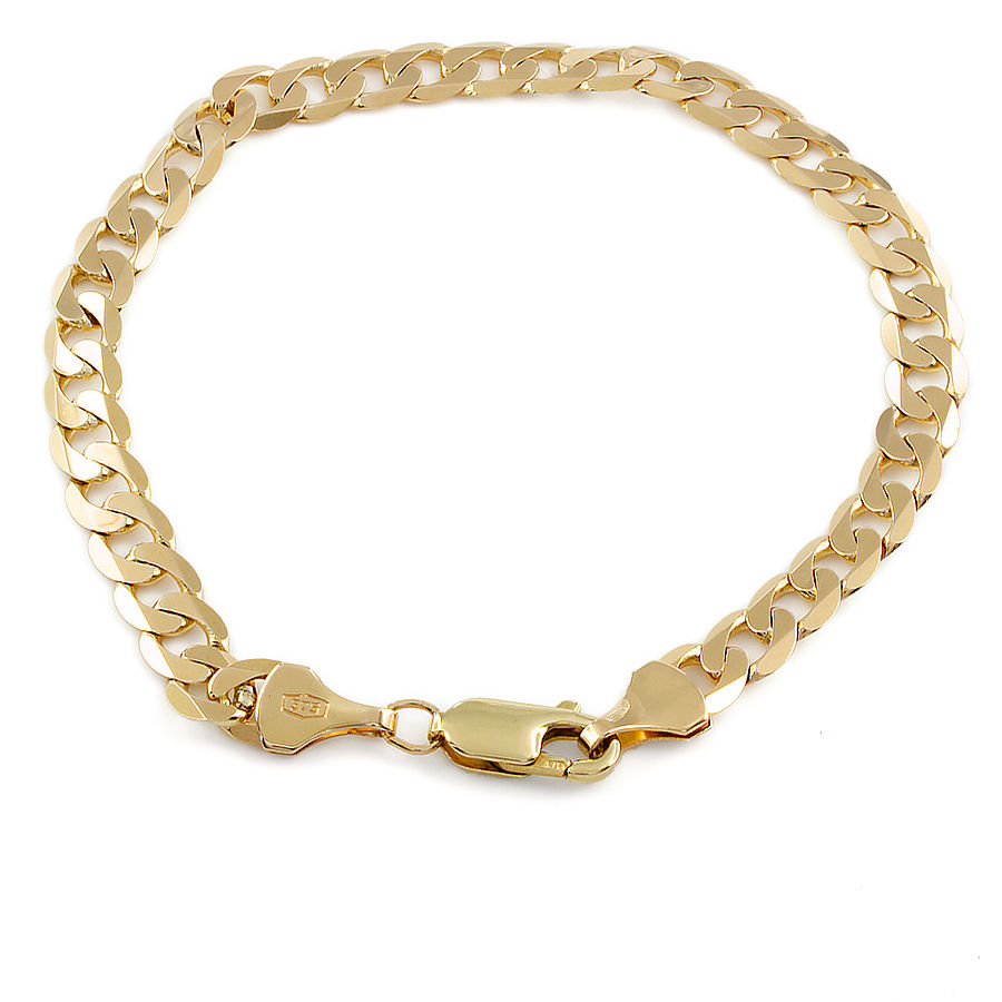 Pre-Owned 9ct Gold Curb Chain Bracelet With Heart Padlock – Charles Fish