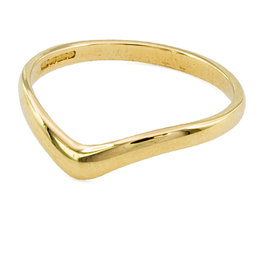 9ct gold 1.6g Wishbone Ring size P