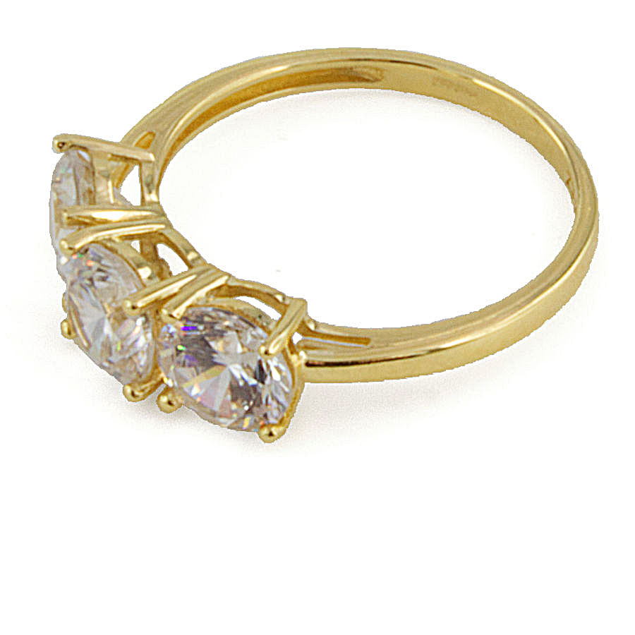 9ct gold Cubic Zirconia 3 stone Ring size N
