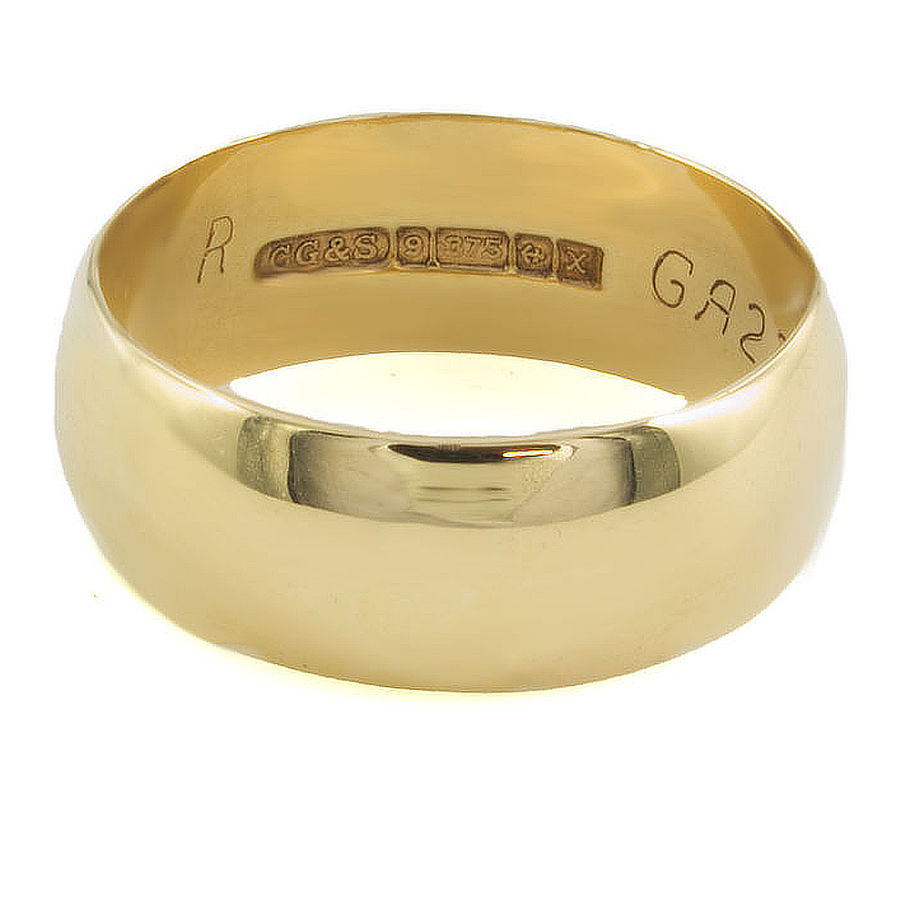9ct gold 5g Vintage Wedding Ring size Q