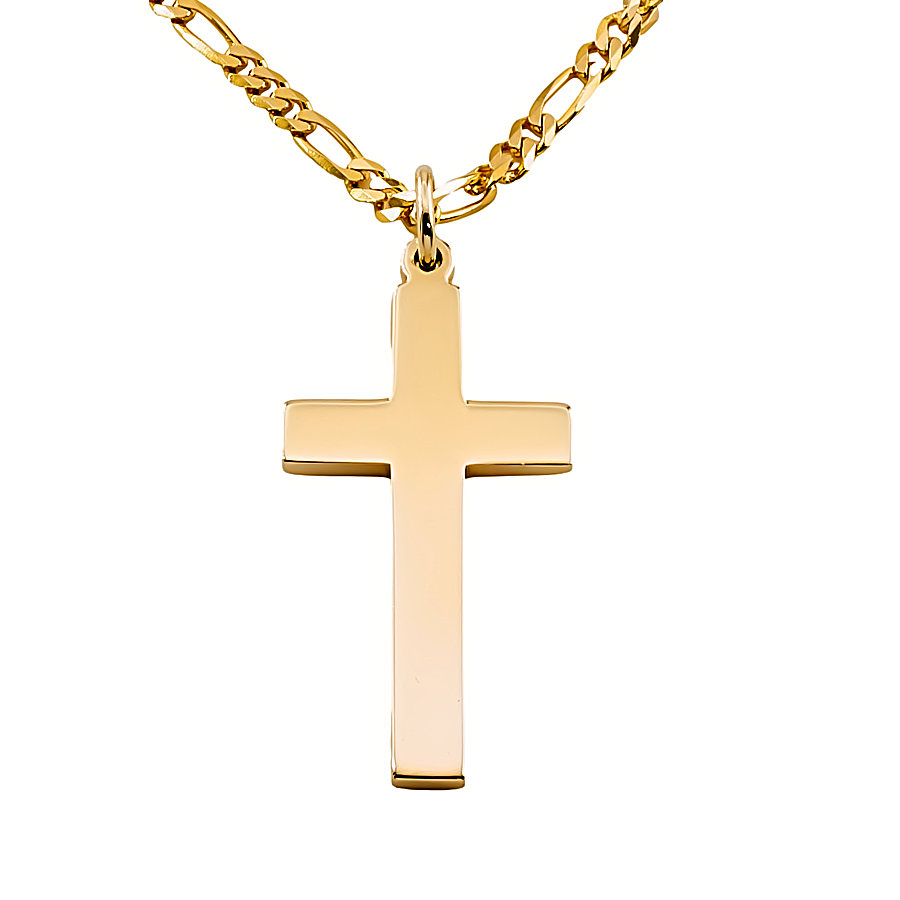 Second Hand 9ct Gold 20 inch Cross Pendant with Chain