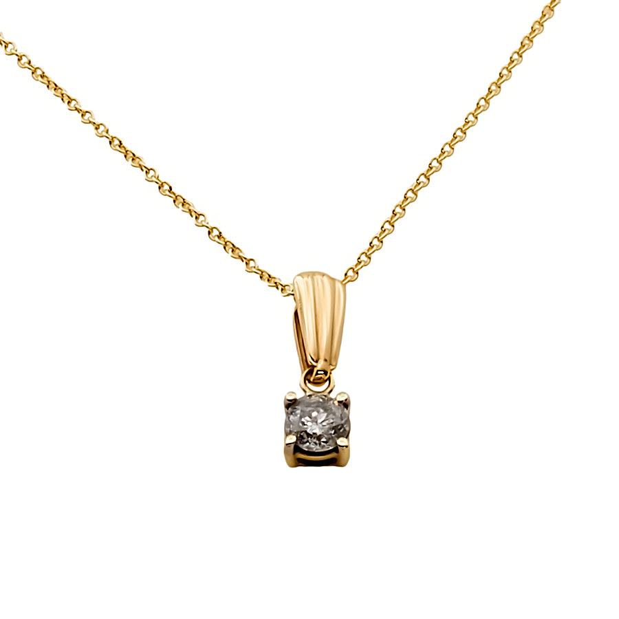Second Hand 9ct Gold Diamond Pendant with Chain